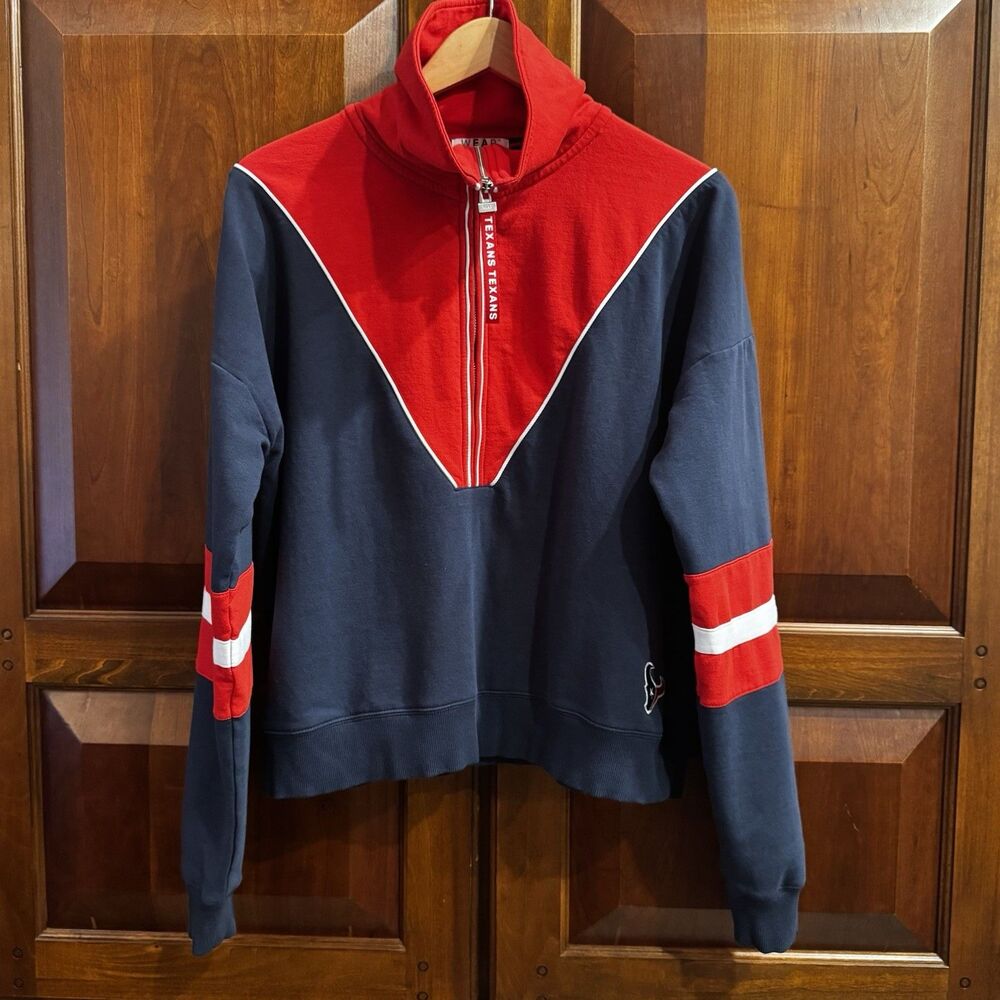 Women's WEAR By Erin Andrews Navy Houston Texans Half-Zip Jacket XXL - Picture 3 of 10